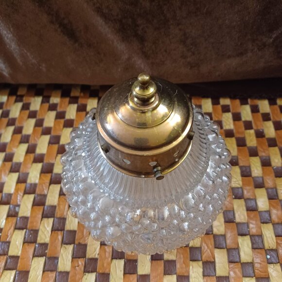 Antique Light Fixture Ceiling Thick Bubble Glass Globe - Picture 2 of 6